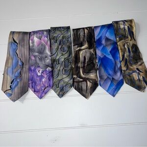 Vintage Jerry J. Garcia Grateful Dead Ties Lot 6 Silk